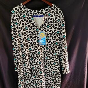 Ladies slit neck dress